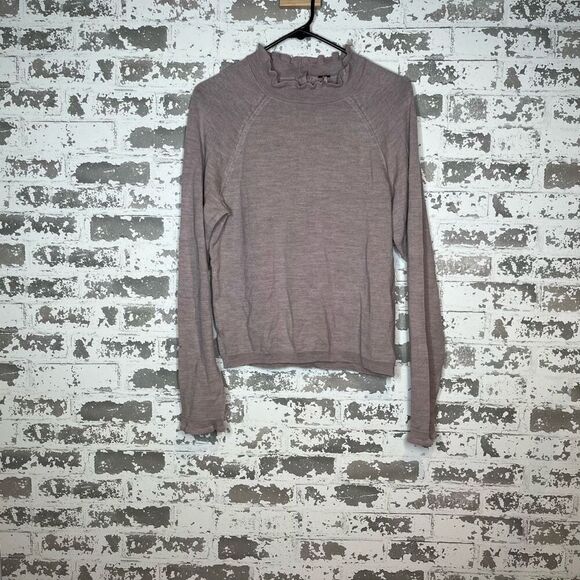 Free people | women light lavender wool sweater w/ ruffles - Picture 5 of 11